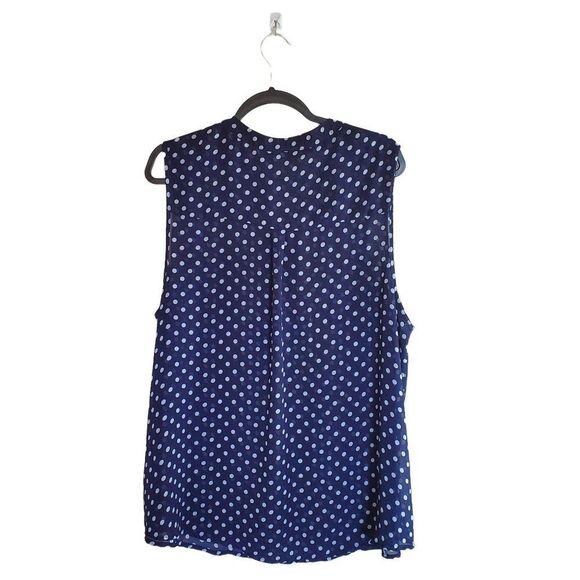Torrid Womens Top Blue 2XL Sleeveless Polka Dot Plus Size Blouse 2 - Picture 4 of 8